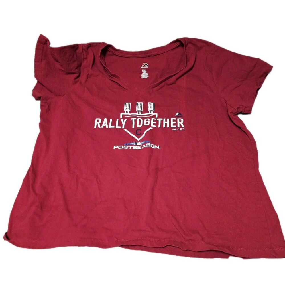 Cleveland Guardians (Indians) Rally Together 2018 Playoffs T-Shirt Women Size 1X